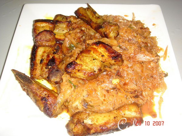 Свинина в Ворчестер (Worcestershire) соусе (с капустой)