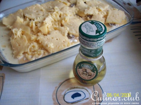 Лазанья с курицей и грибами
