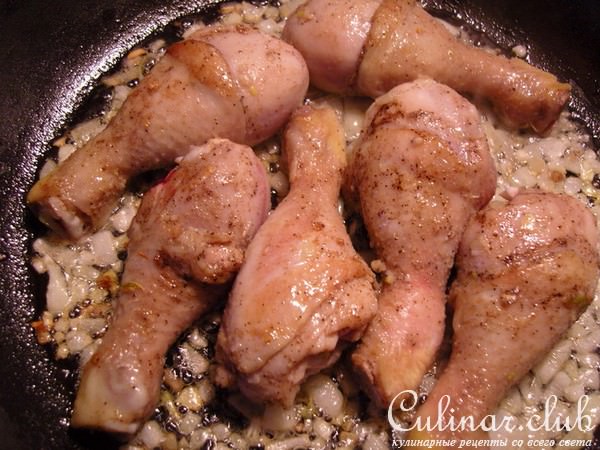 Куринные ножки с имбирем и бананом