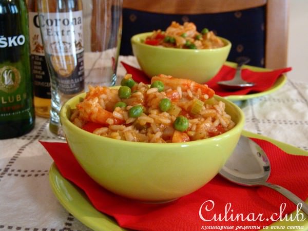 Джамбалая с креветками
