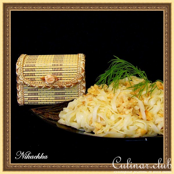 Рисовая лапша с кальмарами а-ля по-флотски