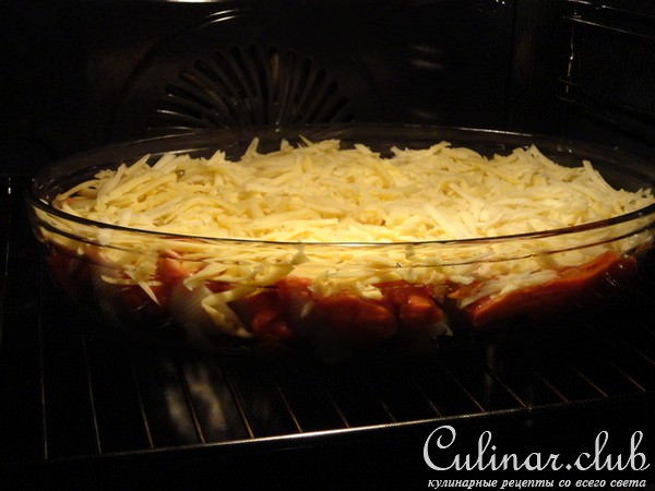 Конкильони со свининой запеченые под сыром (Вариант)