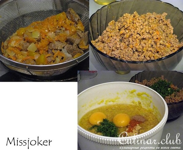 Пшенично-мясная запеканка