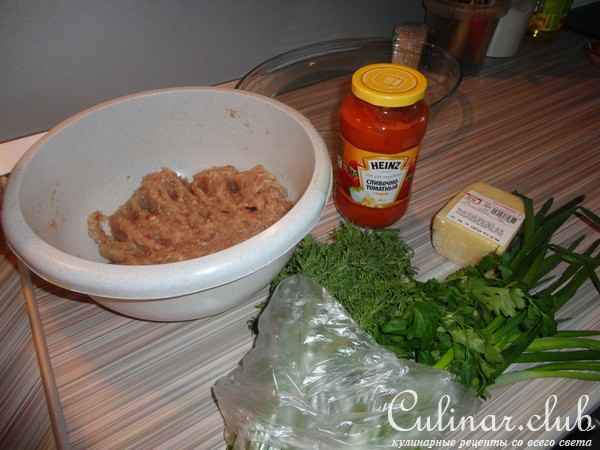 Конкильони со свининой запеченые под сыром (Вариант)