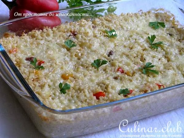 Кассероль со свининой, овощами и коричневым рисом 