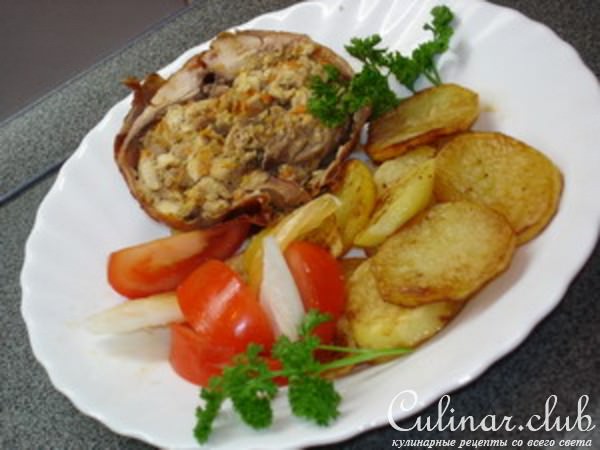 Кролик фаршированный (жаркое)