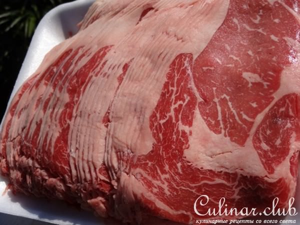 Мраморная говядина с овощами