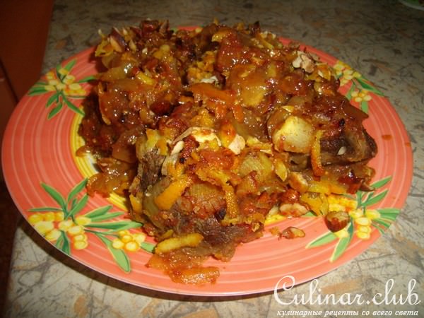 Мясо в апельсиновом соусе