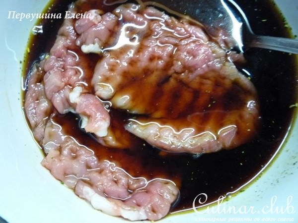 Отбивные маринованные в солоде и соевом соусе