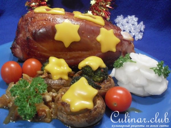 Соленое - полукопченое мясо с грибами