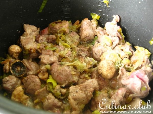 Свинина с шампиньонами и пореем в сметанном соусе (Тест-драйв)