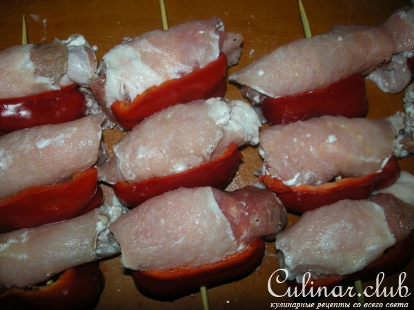 Рулетики из свиной вырезки (шашлык)