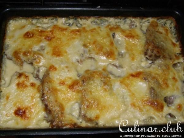Говядина разварная с сыром. 
