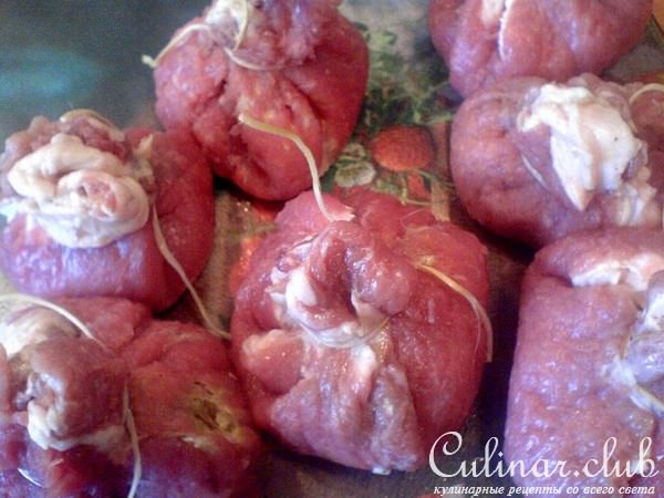 Мясные торбынки(мешочки) по селянски