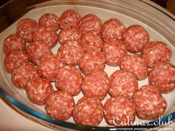 Мясные шарики в манговом соусе