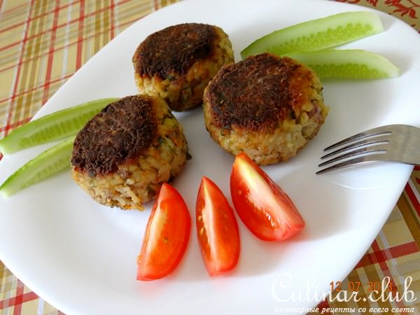 Рисовые котлеты с рубленным фаршем