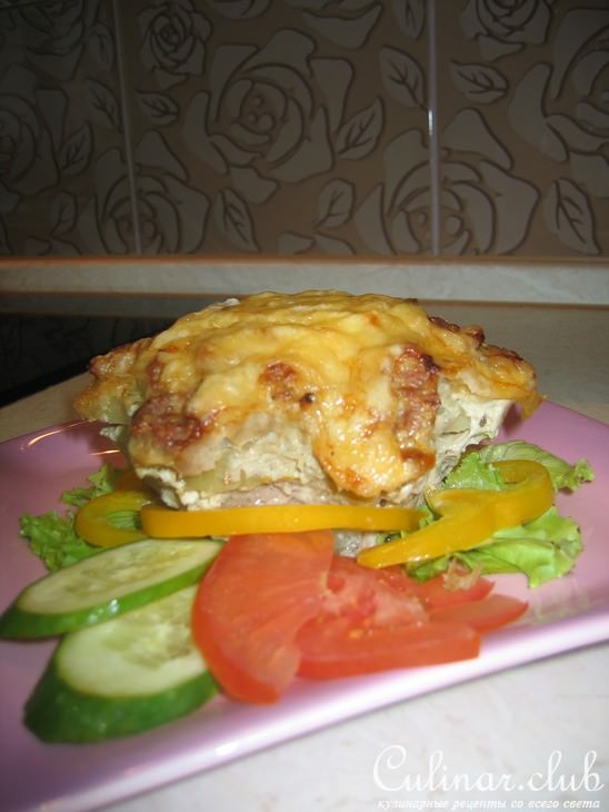 Мясные кексы с картофельной прослойкой