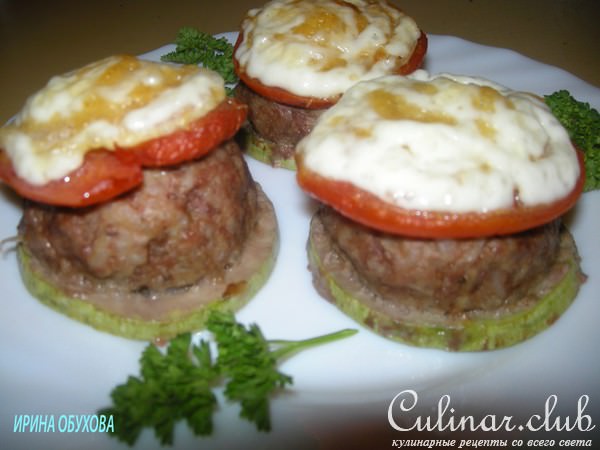 Ленивые голубцы (башенки с кабачками).