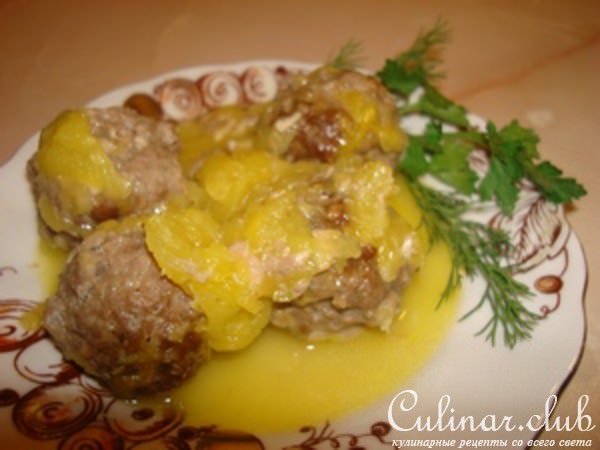 Мясные шарики в манговом соусе