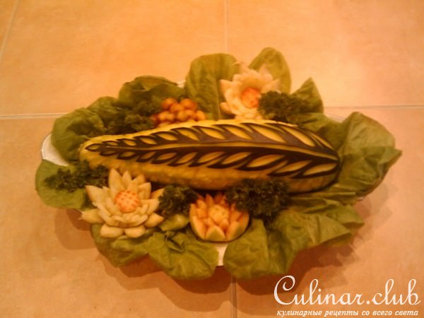 Резной фаршированный кабачок (Вариант)