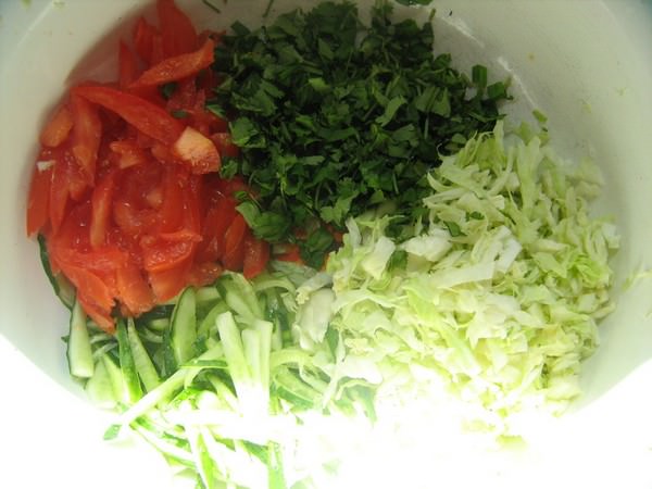 Фунчёза с мясным фаршем и овощами.(Мой вариант)