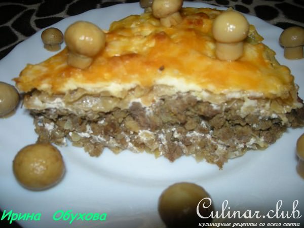 Запеканка с капустой и фаршем