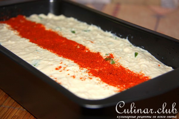 Нежнейшее суфле с козьим сыром и зеленым лучком.