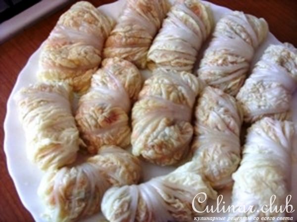 Голубчики из китайской капусты+куриные котлетки на картофельных подушечках (фарш экспериментальный)
