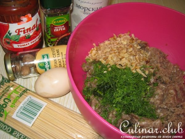 Котлетки восточные на шпажках.-(kebab chobi)