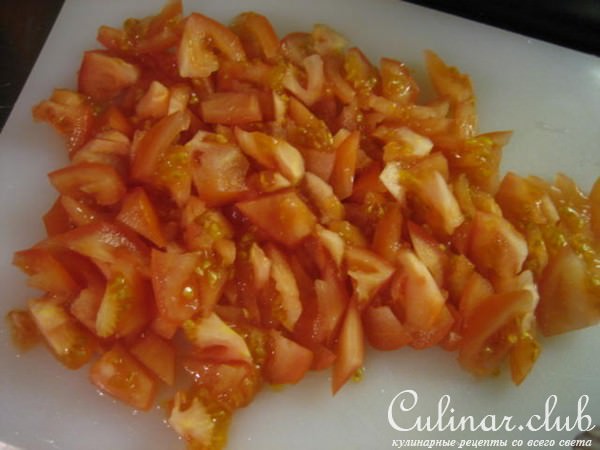 Лазанья с помидорами, сыром и ветчиной