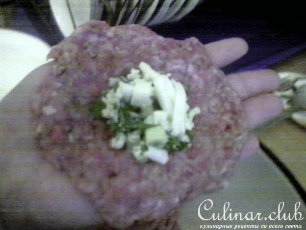 Зразы с зелёным луком и яйцом