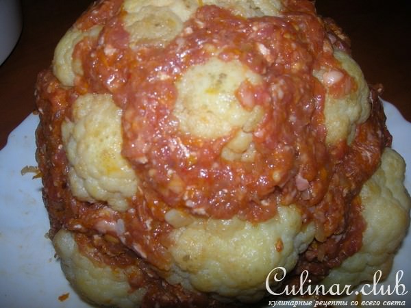 Фаршированная цветная капуста.