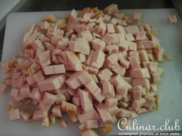 Лазанья с помидорами, сыром и ветчиной