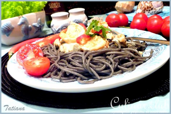 Спагетти с морепродуктами в мультиварке ( Тест-драйв )