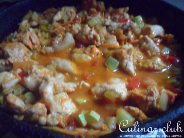 Паста с курицей и овощами "Летнее раздолье"