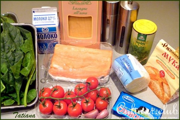 Лазанья с лососем и шпинатом в мультиварке ( Тест-драйв )