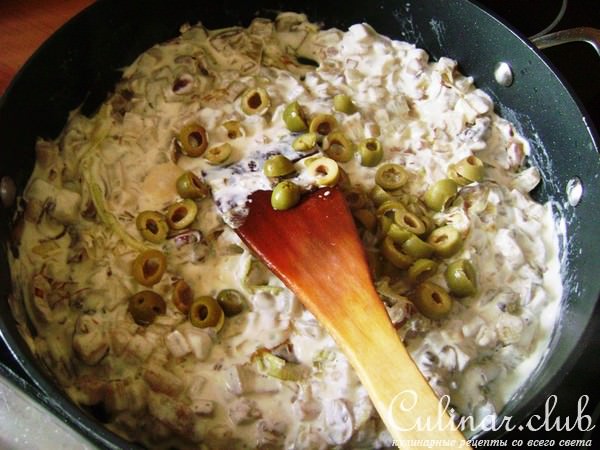 Капеллини с грибами и баклажанами в сливочном соусе. Capellini with eggplant and mushrooms.