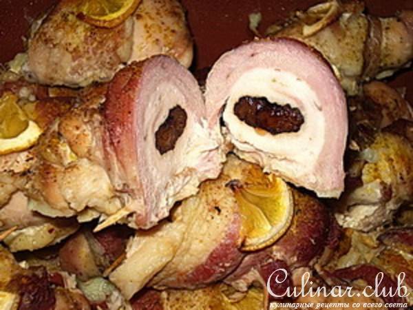 куриные рулеты с черносливом
