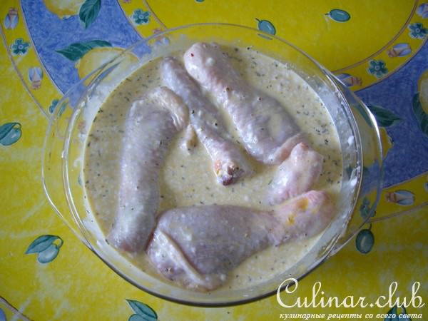 Жареная куриная голень 