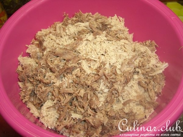 Запеканочка рисовая с курятинкой и сыром:)