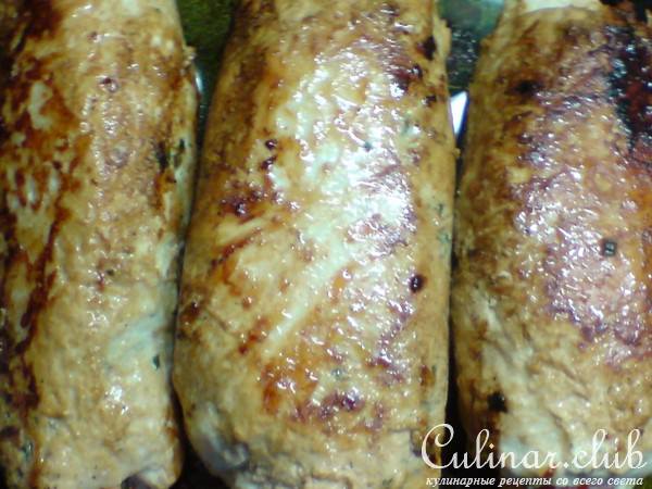 Рулеты из индейки с овощами