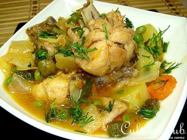 Овощное рагу с курицей