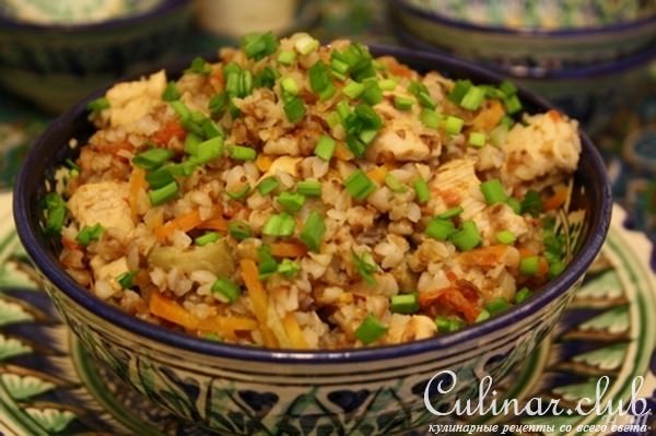 Азу из курицы с гречкой.