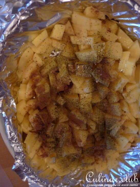 Картофельный салат с нежной курицой по-итальянски