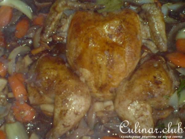 Курица в красном вине(Cog au vin) 