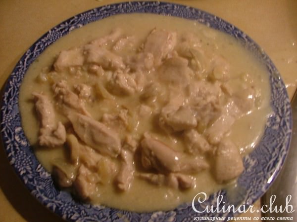 Куриное филе в соусе из сливок и шампанского