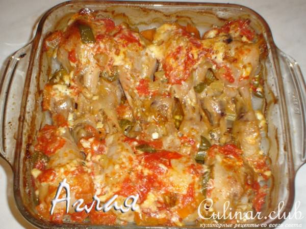 Курочка запеченная с овощами