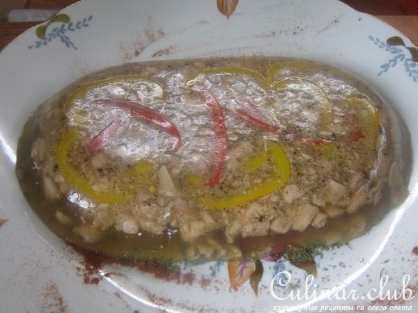 Заливное из куриных окорочков(простейший вариант)
