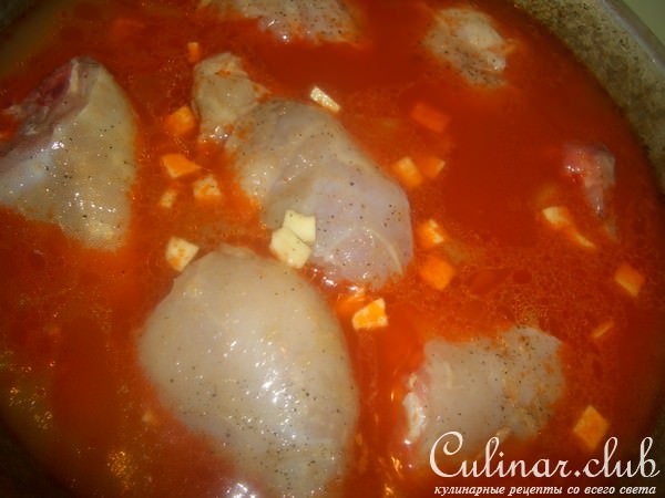 Курица с гречкой в яблочном соке 