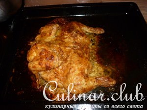 Курочка, запеченная под сырным кремом